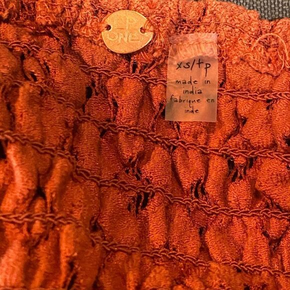 Free People Intimately Elisa Lace Tunic Top Paprika Orange Size Small NWT - Picture 4 of 6